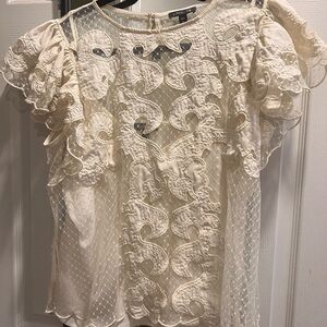Express Cream Lace Blouse